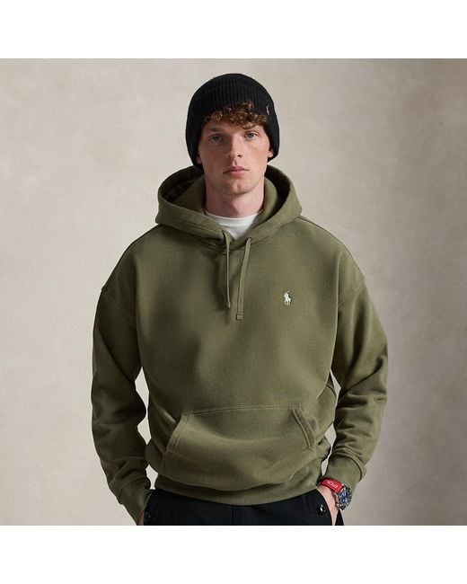 Polo Ralph Lauren Green Relaxed Fit Logo Fleece Hoodie for men