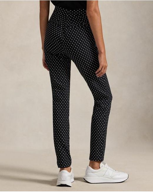 Ralph Lauren Black Polka Dot Stretch Twill Trousers