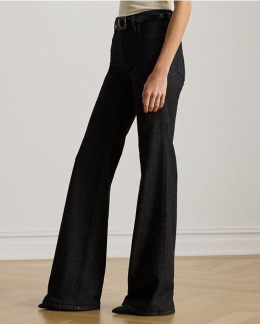 Jean Flare Taille Haute Ralph Lauren en coloris Black
