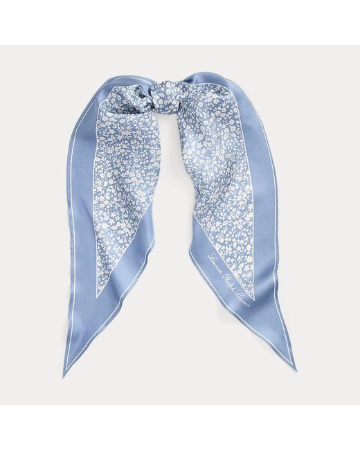 Foulard Maia romboidale in seta a fiori di Lauren by Ralph Lauren in Blue