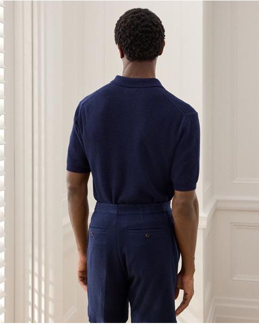 Ralph Lauren Blue Ralph Lauren Textured Cotton Polo Sweater for men