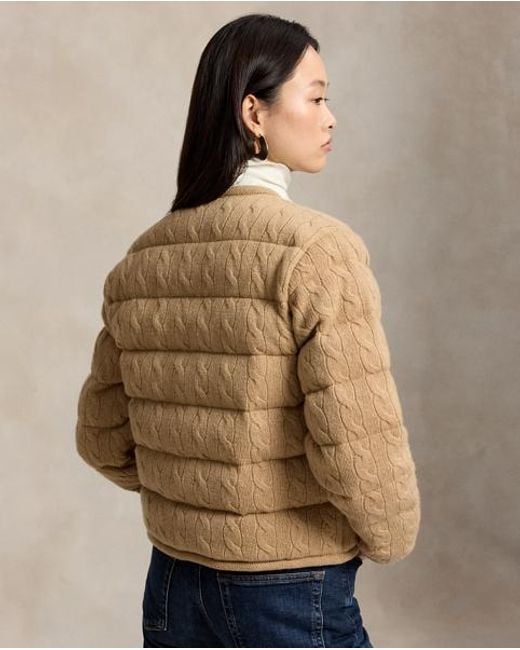 Polo Ralph Lauren Natural Cable Wool-Cashmere Snapped Jacket