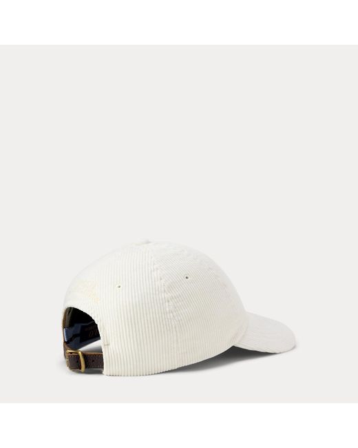 Polo Ralph Lauren White Corduroy Ball Cap for men