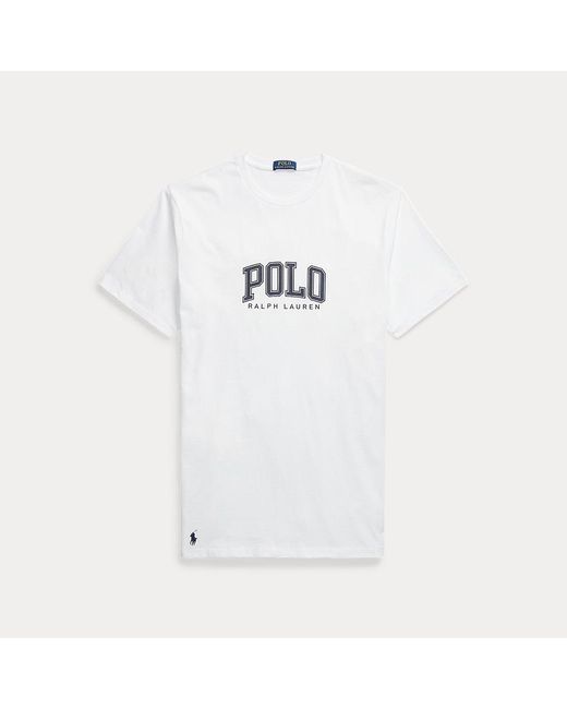 Tallas Grandes - Camiseta de punto con logotipo Ralph Lauren de hombre de color White