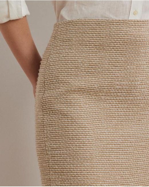Ralph Lauren Natural Bouclé-Bleistiftrock Mit Baumwolle