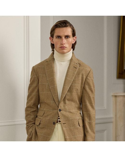 Ralph Lauren Brown Ralph Lauren Kent Hand-Tailored Houndstooth Jacket for men