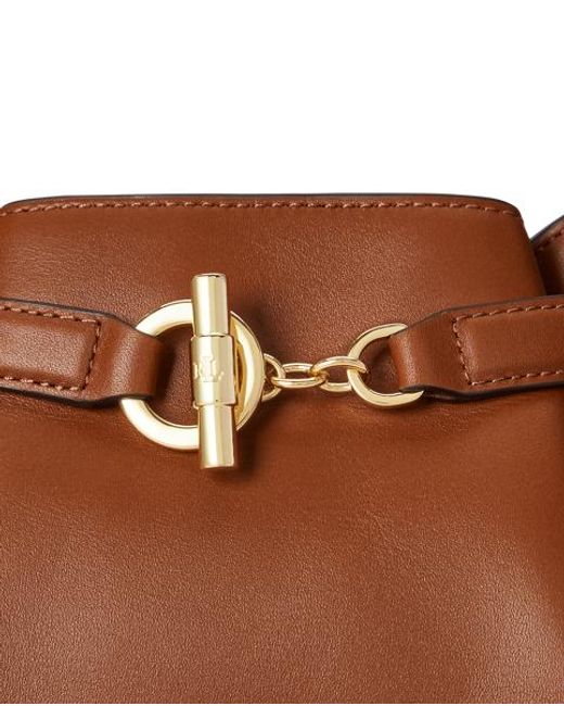 Ralph Lauren Blue Leather Medium Blaike Bucket Bag