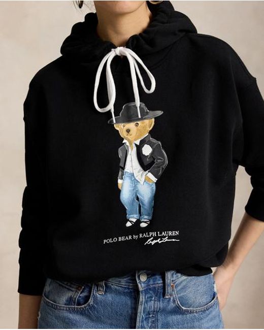 Polo Ralph Lauren Black Holiday Polo Bear Fleece Hoodie