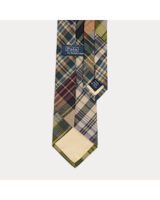 Polo Ralph Lauren Green Patchwork Plaid Cotton Tie for men