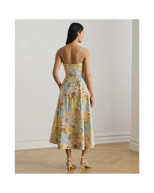 ralph lauren floral linen dress Polo Ralph Lauren Floral Off-the-Shoulder Linen Midi Dress