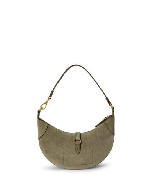 Polo Ralph Lauren Blue Polo Id Suede Mini Shoulder Bag