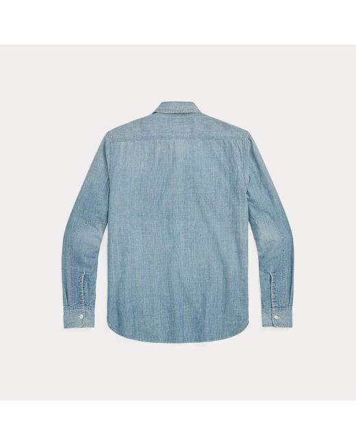 RRL Blue Chambray Workshirt for men