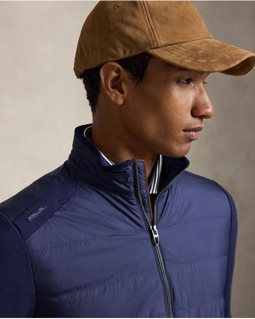 Ralph Lauren Blue Hybrid Mockneck Jacket for men
