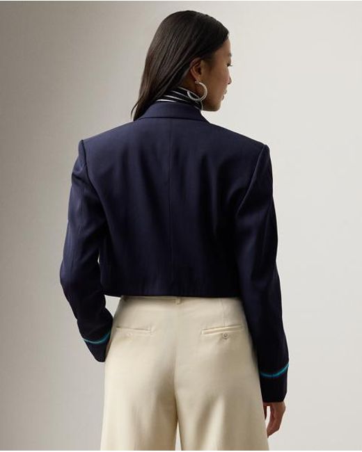 Ralph Lauren Blue Nell Wool-Blend Gabardine Jacket
