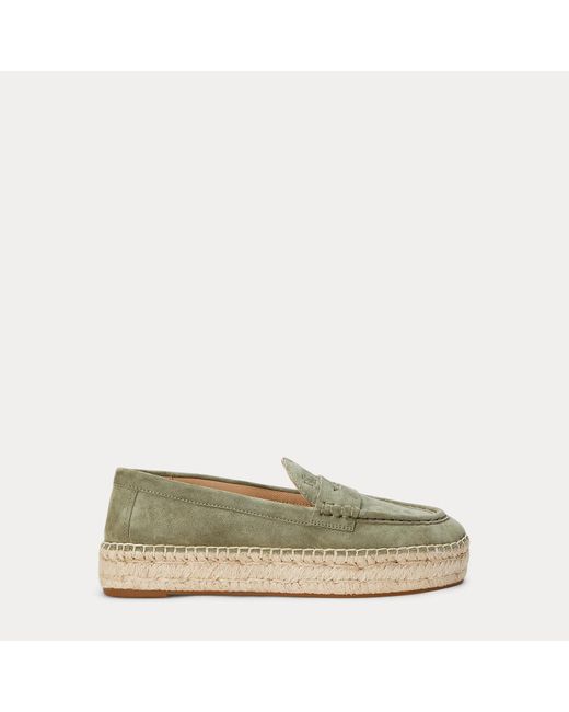 Ralph Lauren Green Loafer-Espadrille Luize Aus Wildleder
