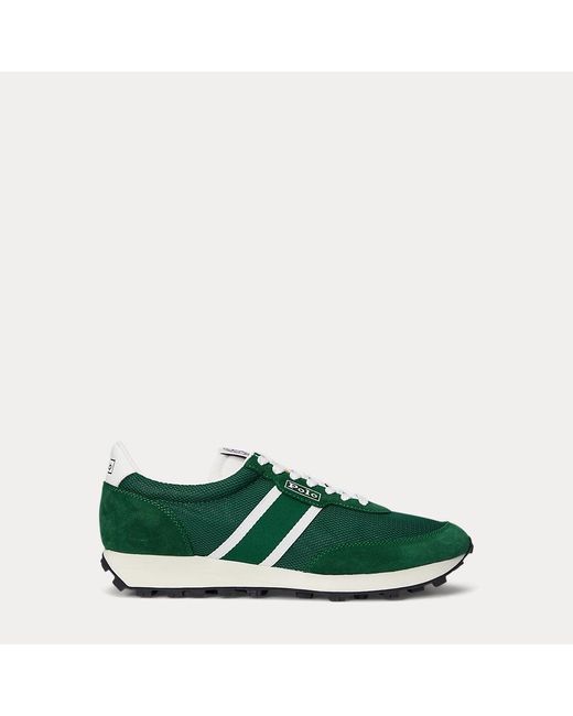 Polo Ralph Lauren Green Prl Trail 100 Suede & Mesh Trainer for men