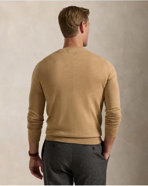 Polo Ralph Lauren Natural Slim Fit Washable Wool Crewneck Jumper for men