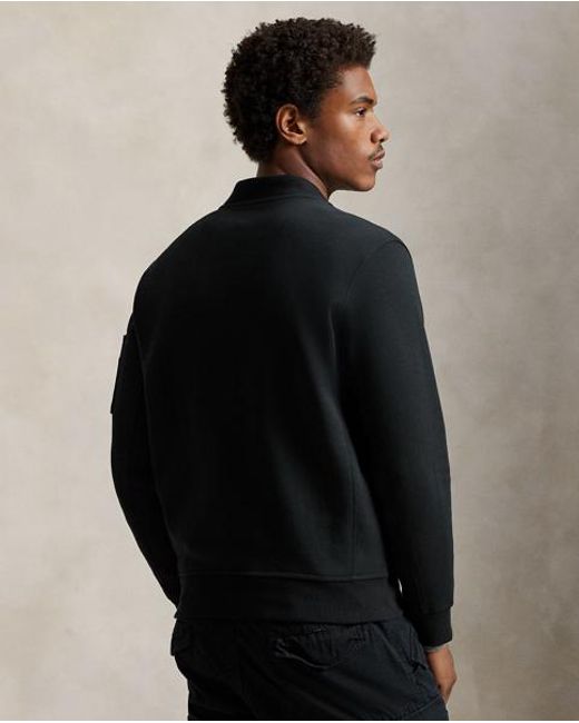 Polo Ralph Lauren Black Double-Knit Flight Jacket for men