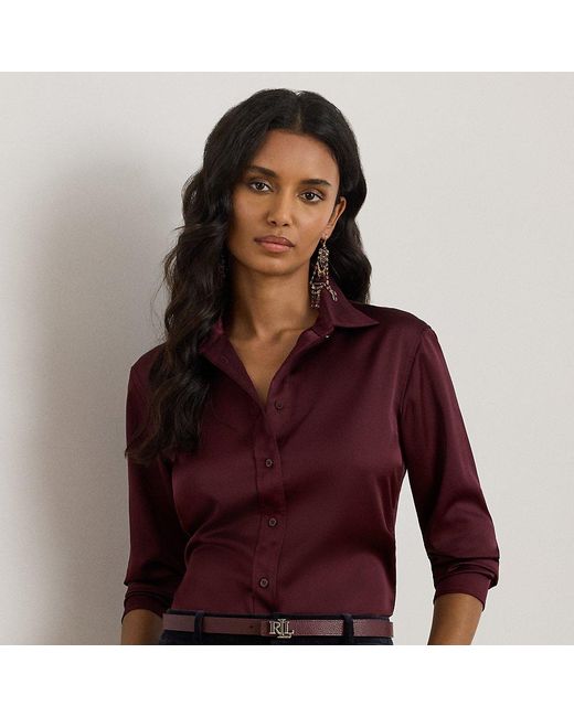 Ralph Lauren Purple Ralph Lauren Classic Fit Satin Charmeuse Shirt