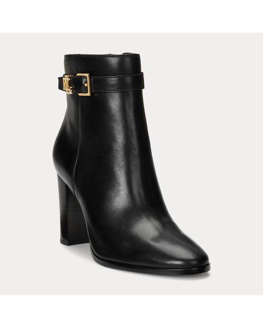 Ralph Lauren Black Bailey Calfskin Bootie