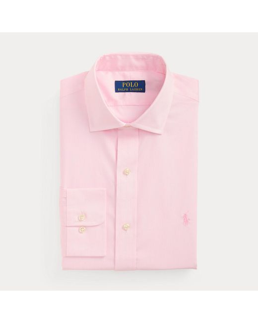 Polo Ralph Lauren Pink Custom Fit Striped Poplin Shirt for men