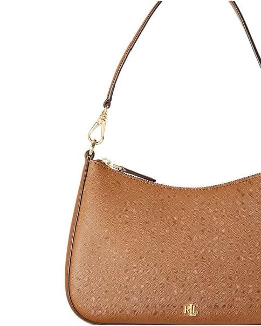 Ralph Lauren Brown Ralph Lauren Crosshatch Leather Medium Danni Bag