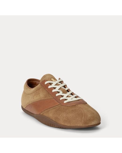 Polo Ralph Lauren Brown Rl Racer Vector Suede Trainer for men