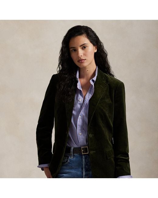 Blazer in velluto a coste di Polo Ralph Lauren in Black