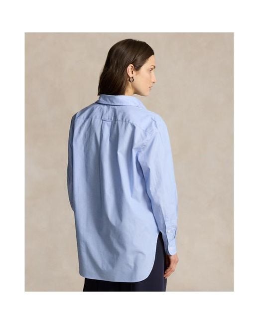 Ralph Lauren Blue Relaxed Fit Cotton Poplin Shirt
