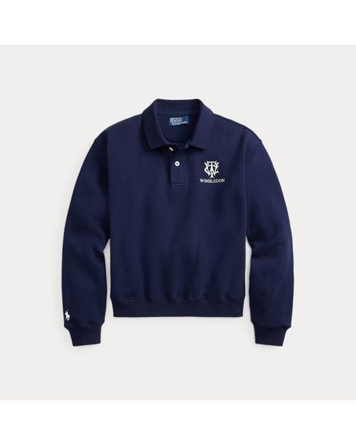 Polo Ralph Lauren Blue Wimbledon Fleece Polo Pullover