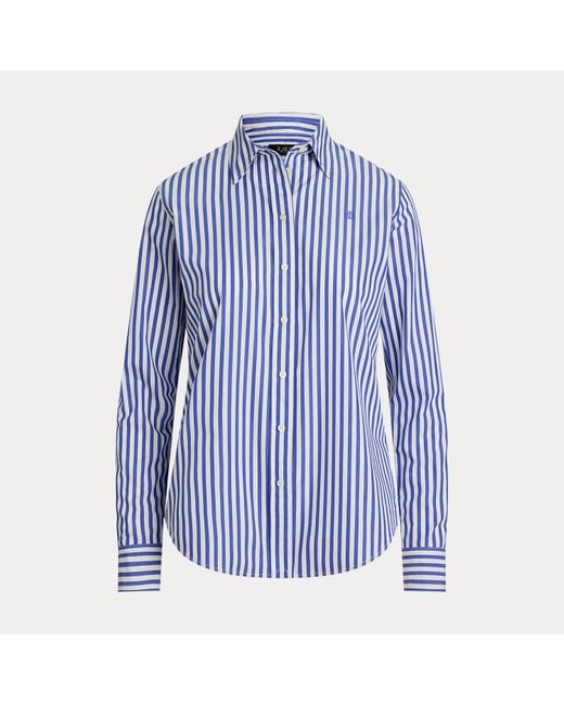 Camicia in popeline a righe Classic-Fit di Ralph Lauren in Blue