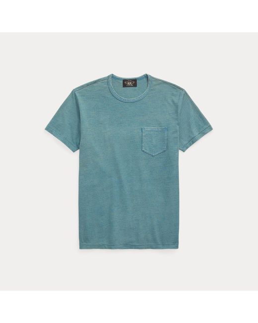 Ralph Lauren Katoenen Indigo T-shirt Met Ronde Hals in het Blue voor heren