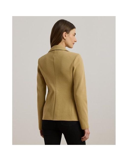 Blazer in maglia di misto cotone di Ralph Lauren in Natural