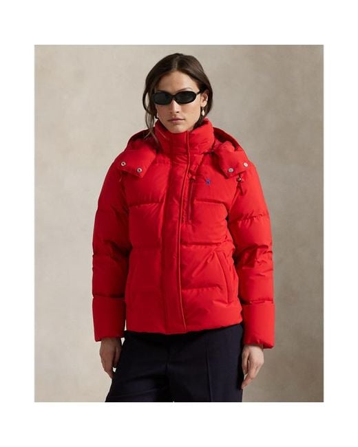 Polo Ralph Lauren Red Mid-Weight Down Puffer Jacket