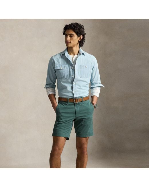Polo Ralph Lauren Green 23 Cm Stretch Straight Fit Chino Short for men