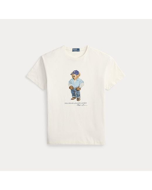 Polo Ralph Lauren White Classic Fit Polo Bear Jersey T-Shirt for men