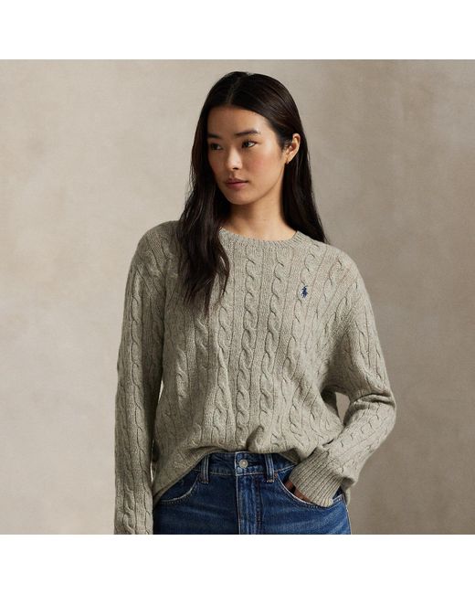 Polo Ralph Lauren Gray Featherweight Wool-Cashmere Jumper