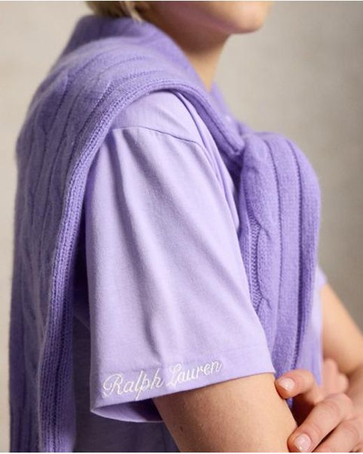 Polo Ralph Lauren Purple Wimbledon Classic Fit Cotton Tee