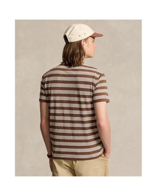 Polo Ralph Lauren Brown Standard Fit Striped Jersey T-shirt for men