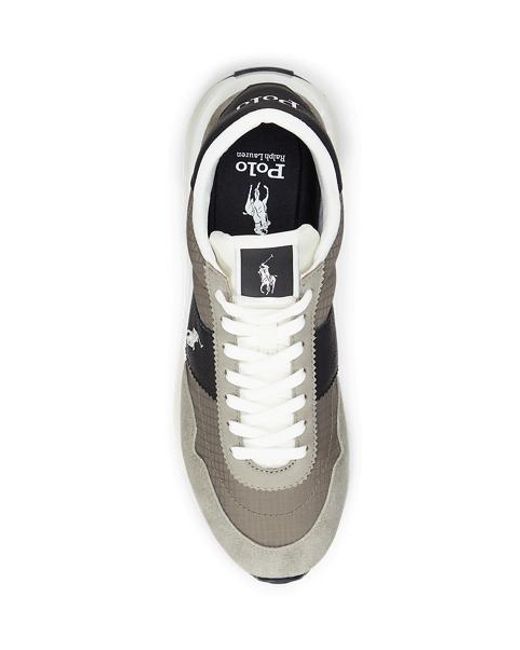Ralph Lauren Gray Train 89 Suede And Oxford Trainer for men