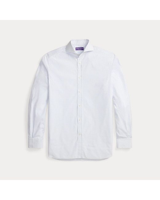 Ralph Lauren White Tattersall Twill Shirt for men