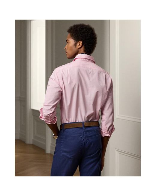 Ralph Lauren Purple Label Pink Washed End-on-end Shirt for men