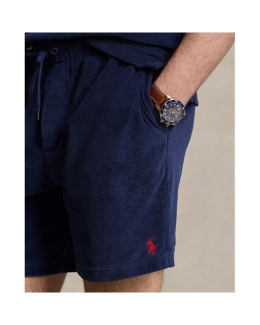 Polo Ralph Lauren Blue 8.5-inch Terry Drawstring Short for men