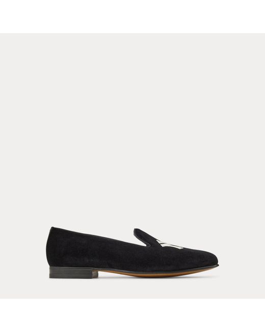 Ralph Lauren Black Ralph Lauren Lauren Yankees Velvet Slipper for men