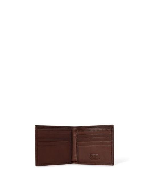 Polo Ralph Lauren Brown Burnished Leather Billfold Wallet for men