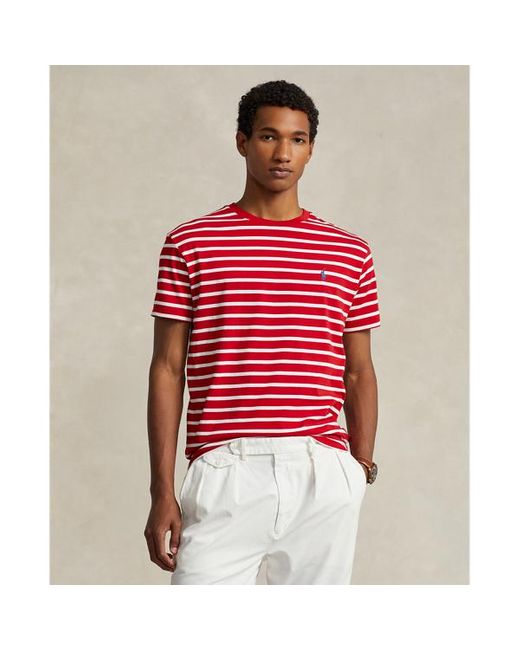 Ralph Lauren Red Classic Fit Striped Jersey T-shirt for men