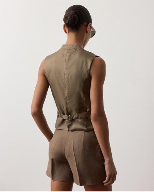 Ralph Lauren Brown Jaiden Linen Vest