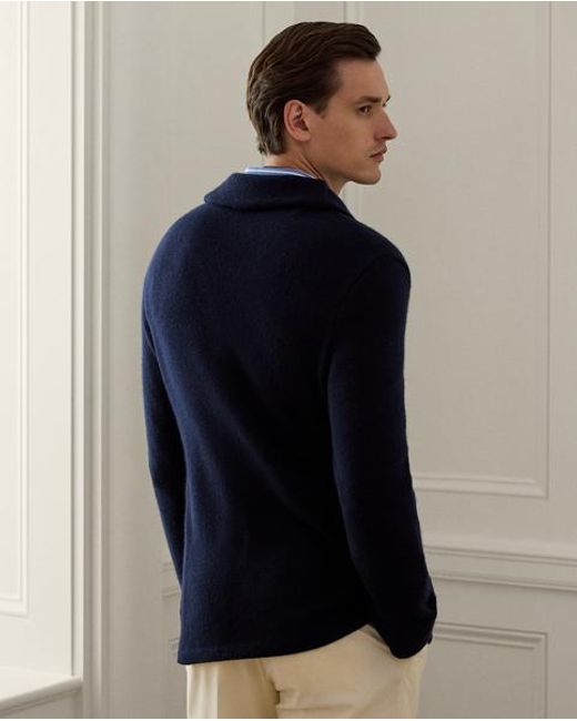 Ralph Lauren Blue Cashmere Blazer Cardigan for men