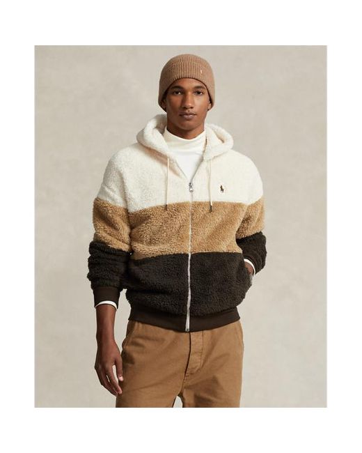 Polo Ralph Lauren Natural Colour-blocked Pile Fleece Hoodie for men