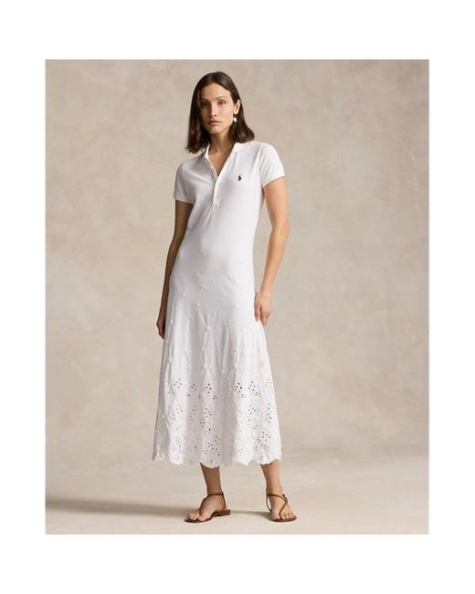 Polo Ralph Lauren Polo-jurk Met Oogjes in het White